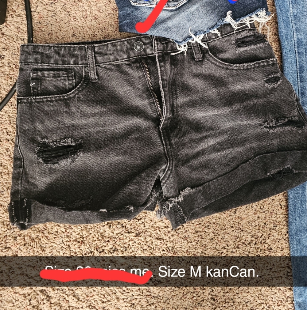 KanCan Black Distressed Jean Shorts